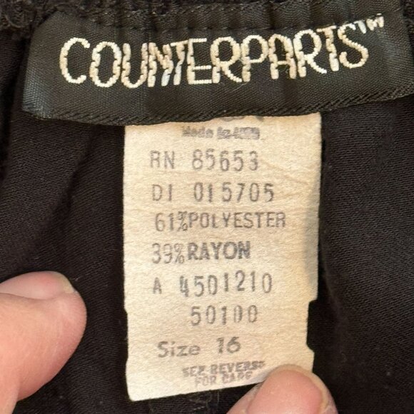 80s Vintage Black Strirrup Pants COUNTERPARTS Brand - Picture 8 of 11